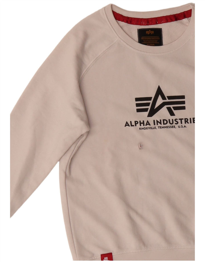 ALPHA INDUSTRIES Pulover grafic pentru bărbați XS alb