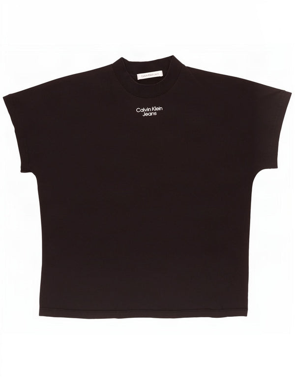 Tricou grafic supradimensionat pentru femei Calvin Klein Jeans Top UK 10 Small Black
