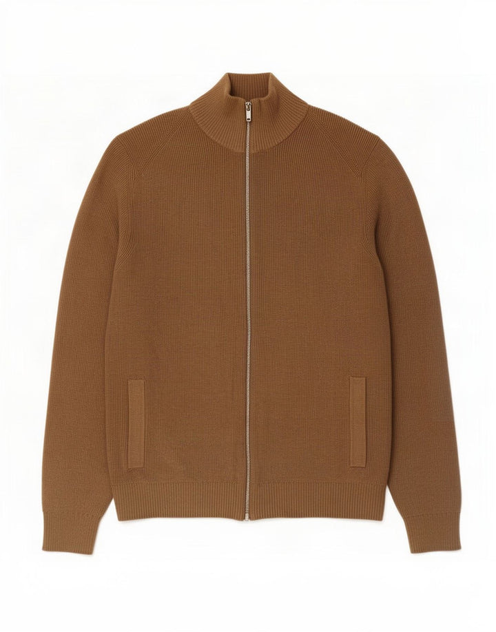 Pulover cardigan pentru bărbați Marks & Spencer, poliester, bej mediu