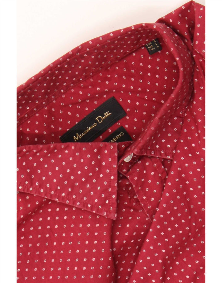 Cămașă Massimo Dutti pentru bărbați, mare Burgundy pete