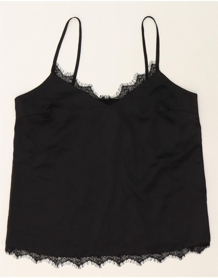 LIPSY Womens Crop Cami Top UK 8 Small Black Polyester Vintage Lipsy and Second-Hand Lipsy from Messina Hembry 
