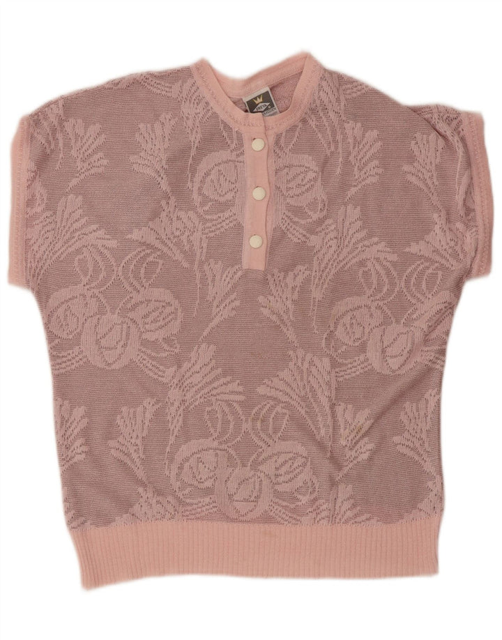 Pulover pentru damă FREYA cu decolteu rotund EU 40 Roz mediu Floral