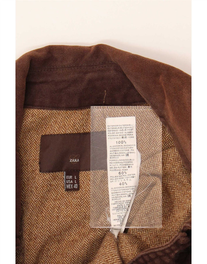 Bomber pentru bărbați Zara UK 40, mare, maro, bumbac
