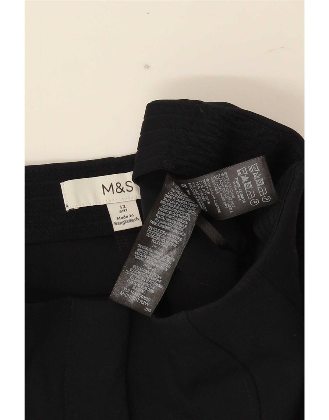 Pantaloni tăiați pentru femei Marks & Spencer UK 12 Medium W28 L23 Bleumarin