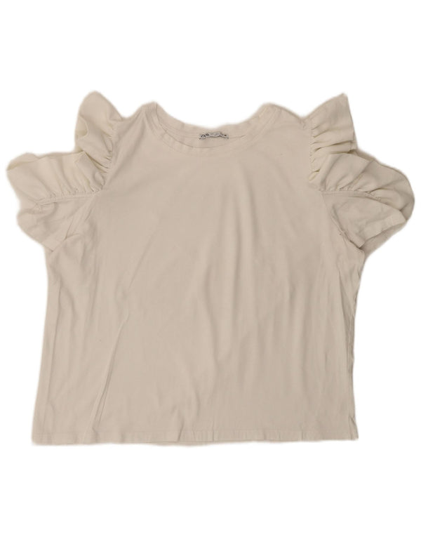 Bluză Crop Top pentru femei Zara UK 16 Large White