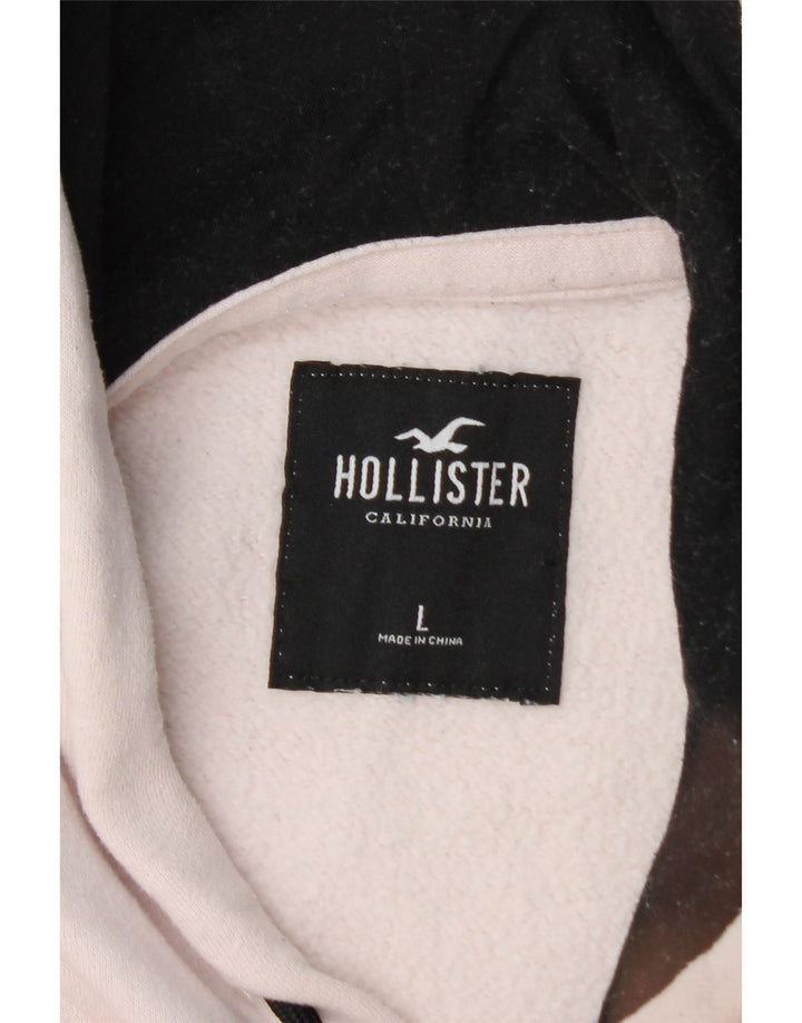 Pulover cu glugă cu grafic pentru bărbați HOLLISTER, mare, alb, din bumbac