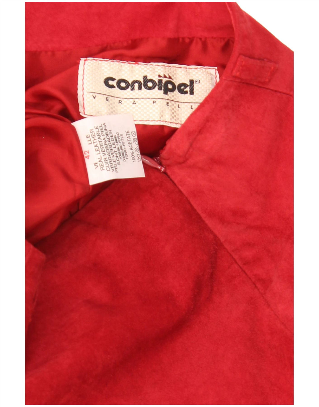 Fusta Midi Conbipel Femei din piele intoarsa IT 42 Medium W28 Piele Rosie