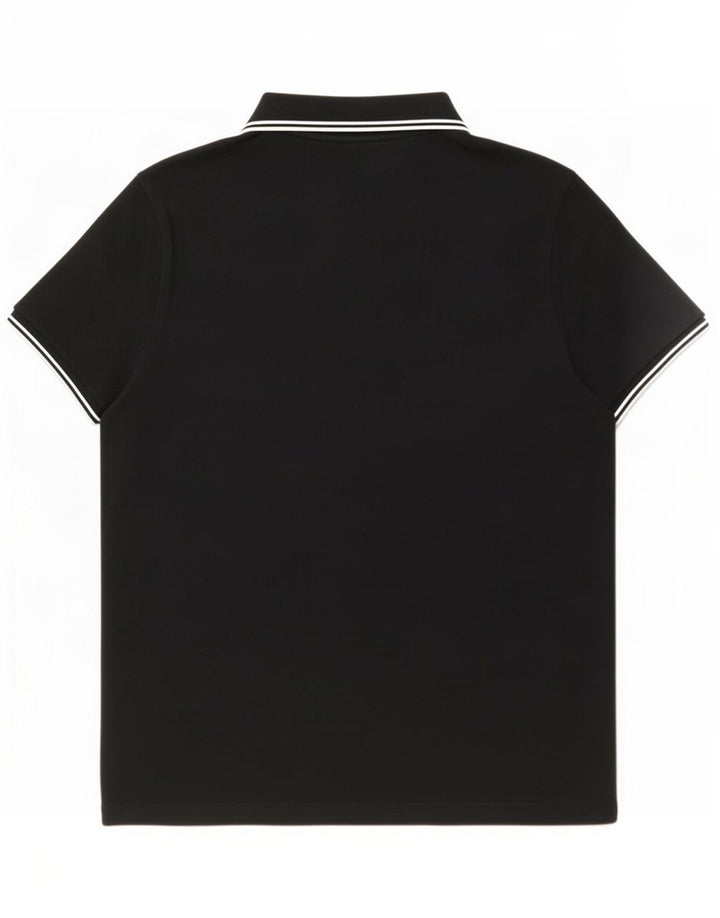 Treu polo Moncler pentru bărbați, bumbac mediu negru
