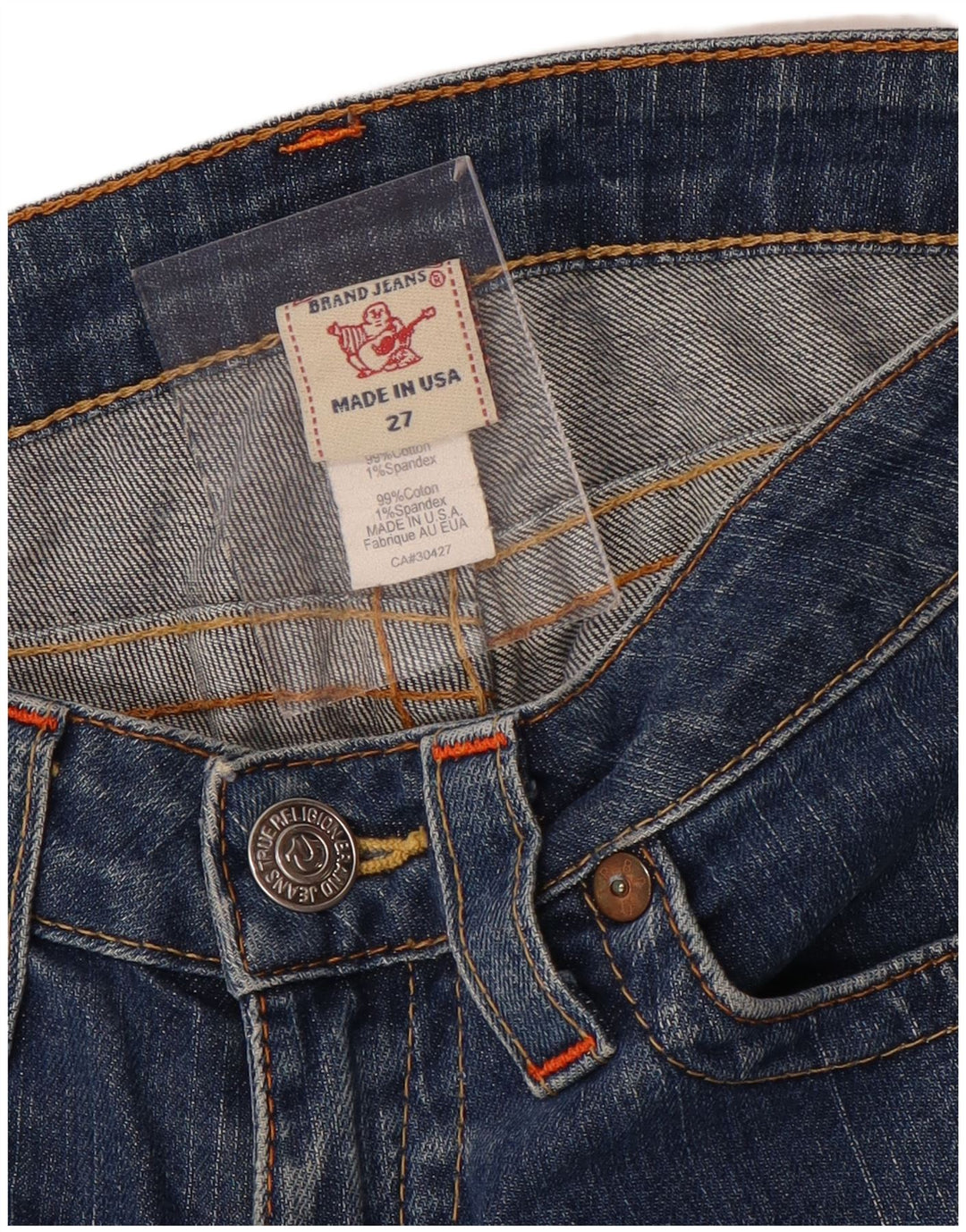 Blugi drepti pentru femei True Religion L27 L30 Bumbac albastru
