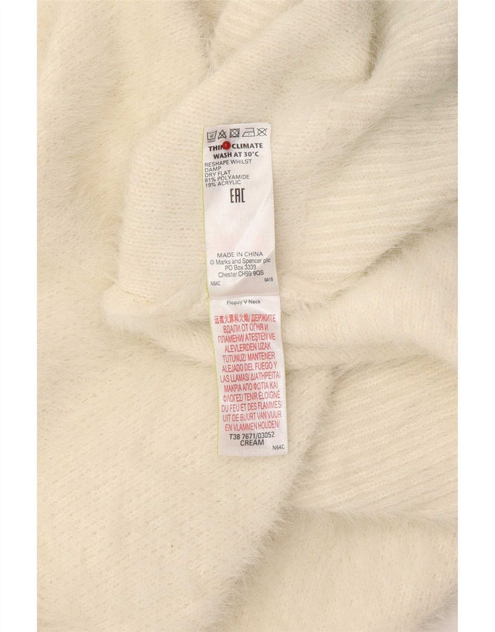 Pulover cu decolteu în V pentru femei Marks & Spencer UK 16, mare, alb