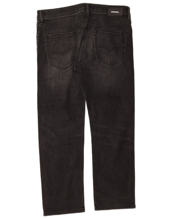 Diesel Mens Buster Regular Slim Tapered Jeans W33 L26 Black Cotton