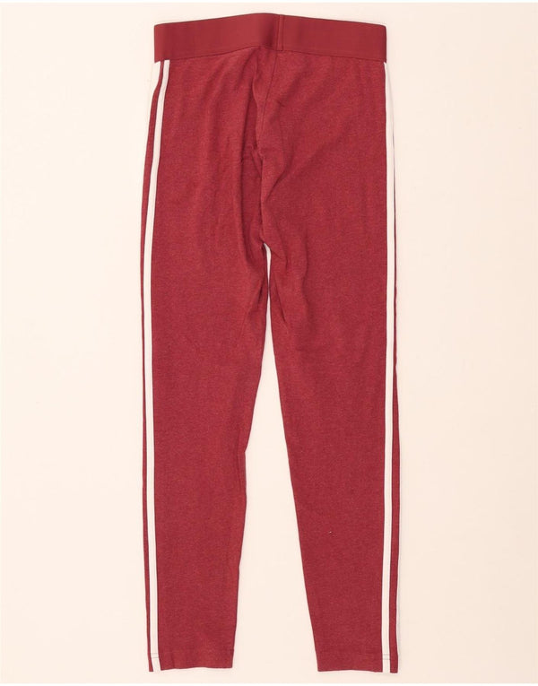 Leggings pentru femei ADIDAS UK 8/10 mic din bumbac burgundy