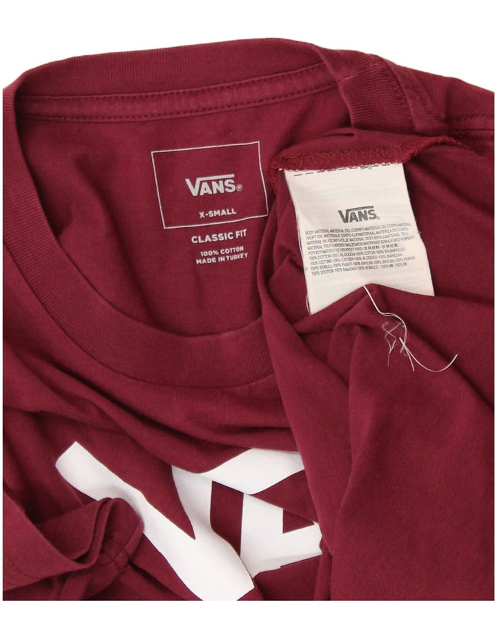 VANS Tricou grafic Classic Fit Top UK 6 XS Bumbac Burgundy