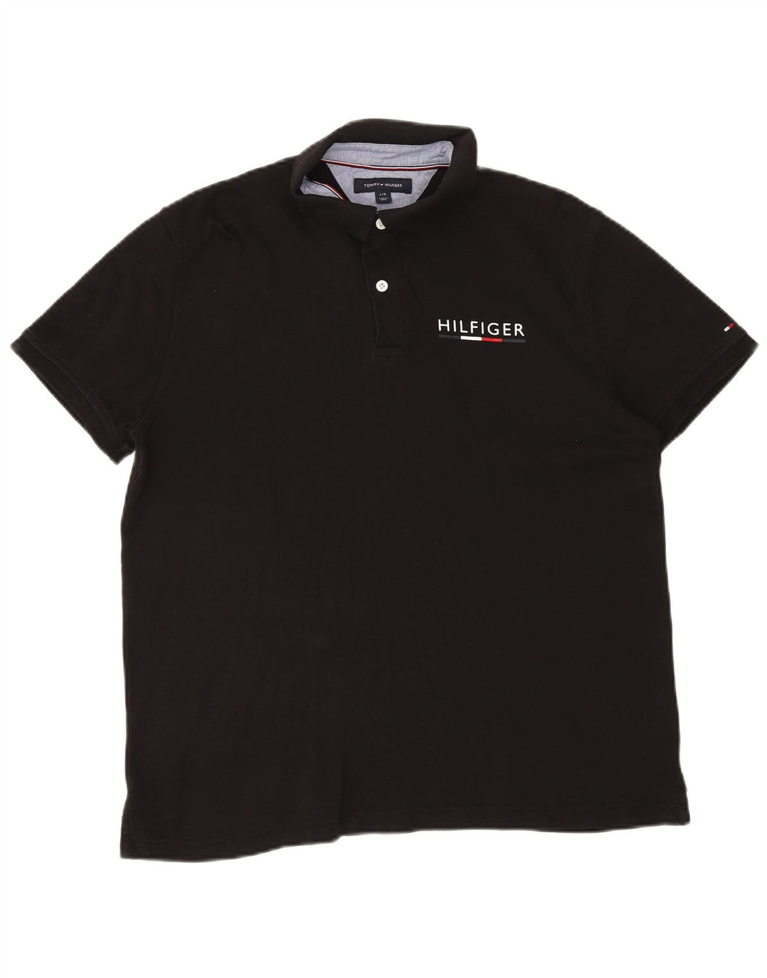 Tricou polo Tommy Hilfiger pentru bărbați, mare, negru, bumbac