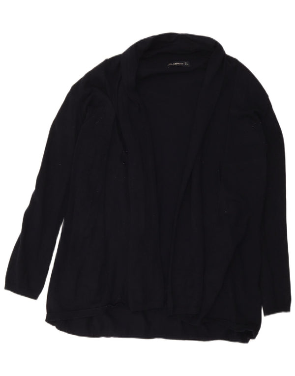 Pulover cardigan deschis pentru femei Zara UK 14 mare, negru, viscoză