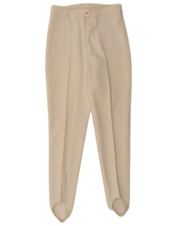 Sergio Tacchini Pantaloni de costum subțiri pentru femei UK 14 Large W28 L30 White