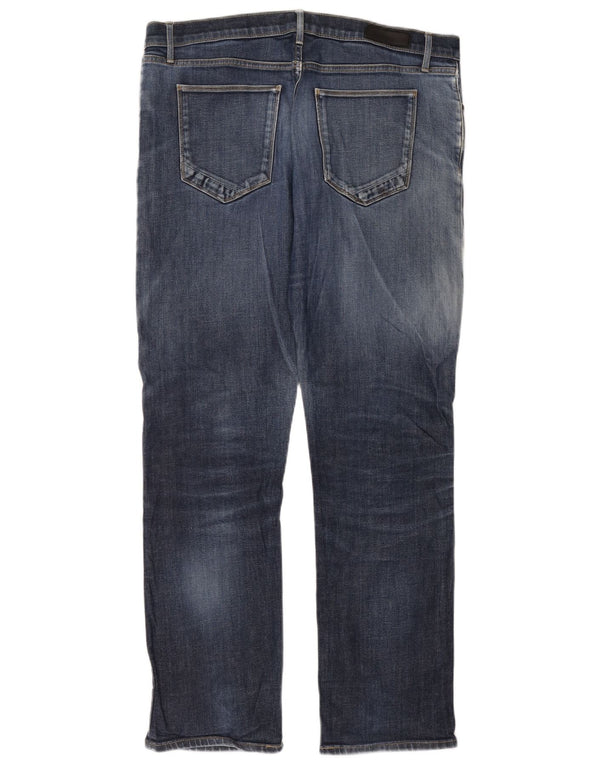 Blugi drepti pentru bărbați Marks & Spencer Autograph W36 L33 bumbac bleumarin