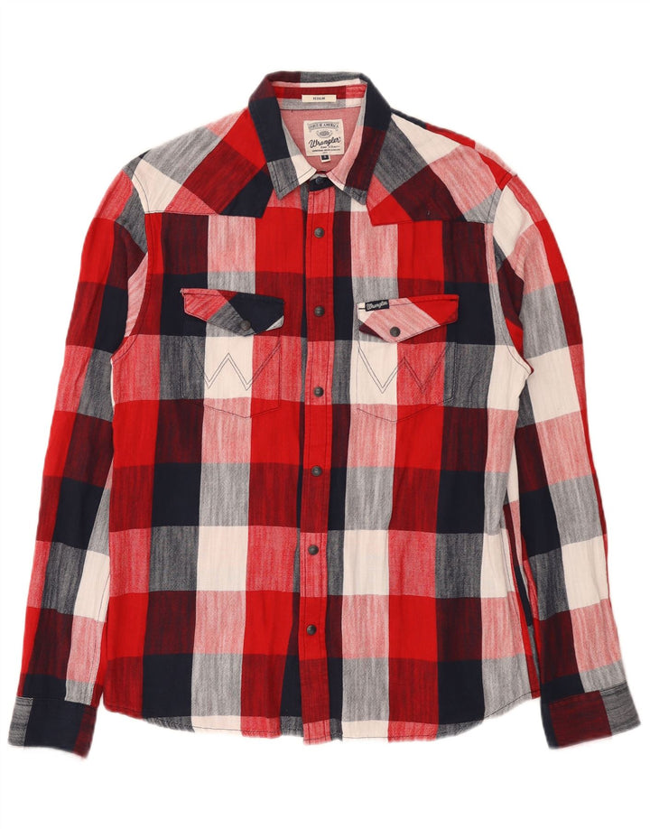 Cămașă de flanel Wrangler pentru bărbați, bumbac cu carouri mici, roșu