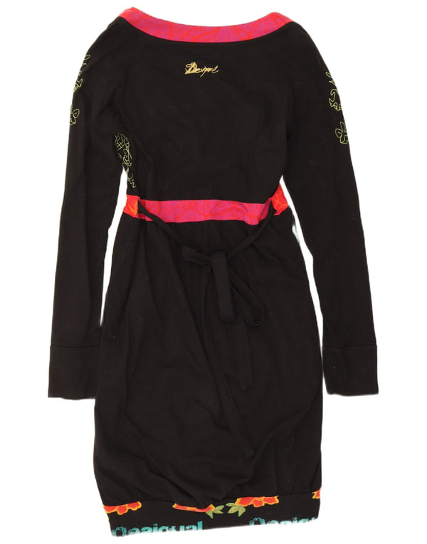 Rochie teacă cu mânecă lungă Desigual pentru femei UK 12 Medium Black Floral