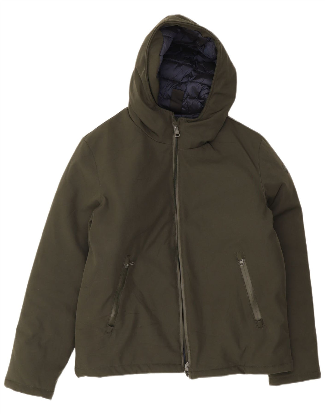 Jachetă căptușită cu glugă vintage pentru bărbați UK 42 XL Poliester verde