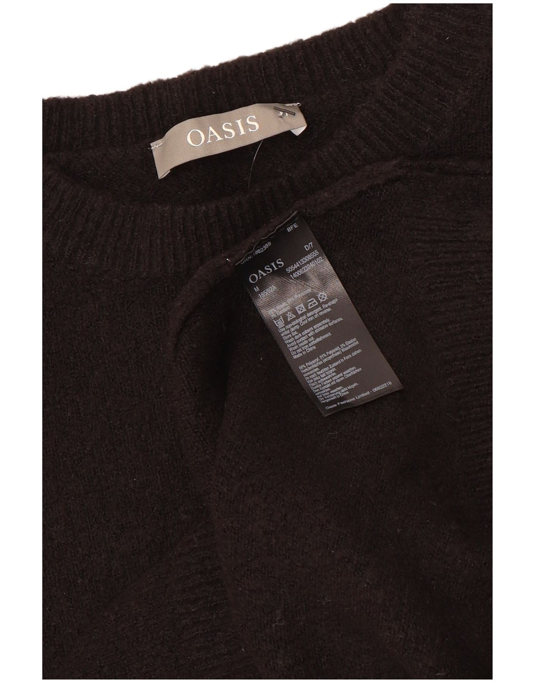 Pulover Oasis pentru femei cu decolteu cu barca și pulover UK 14 Medium Negru Poliacrilic