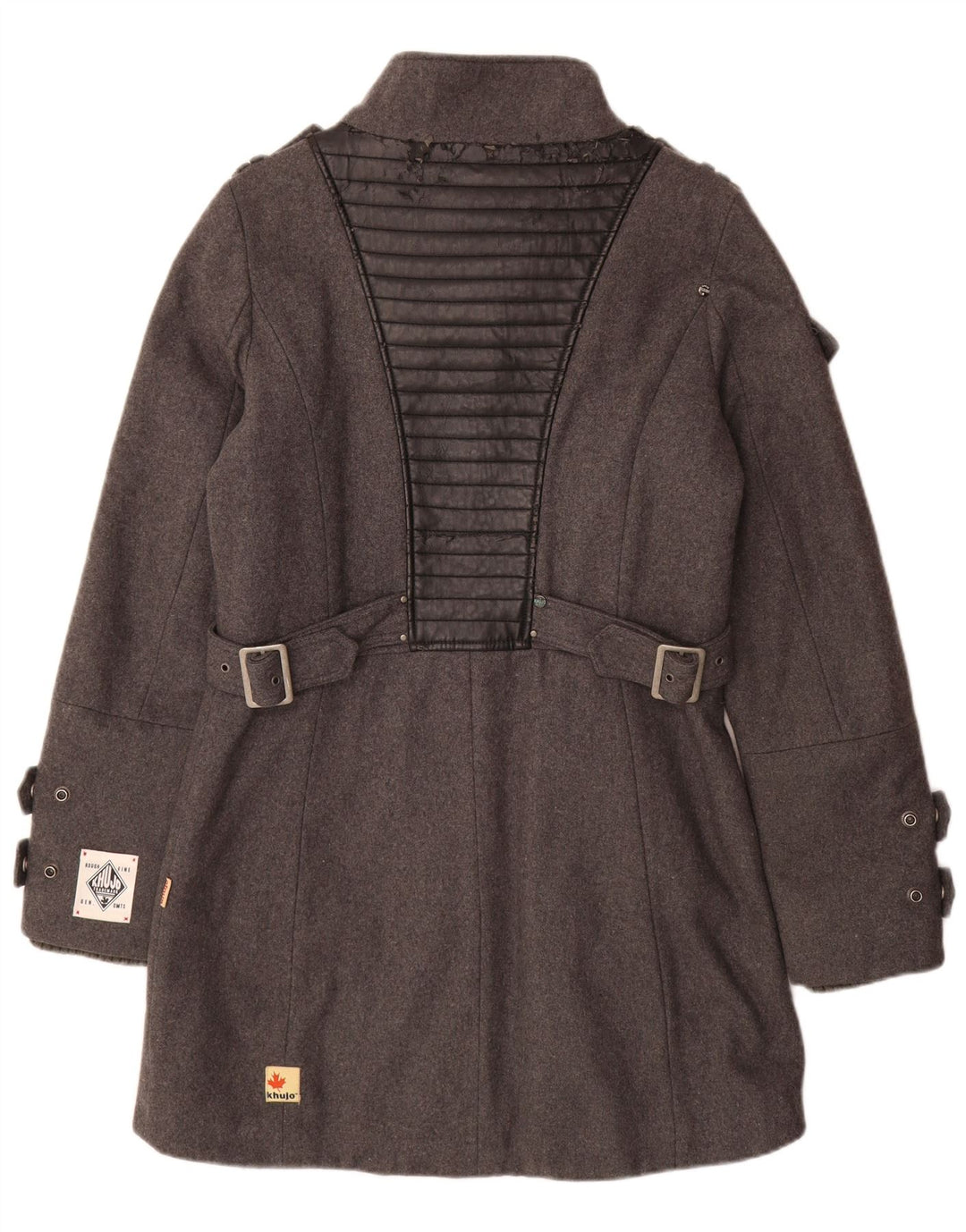 KHUJO pardesiu militar pentru femei UK 16 mare lână gri