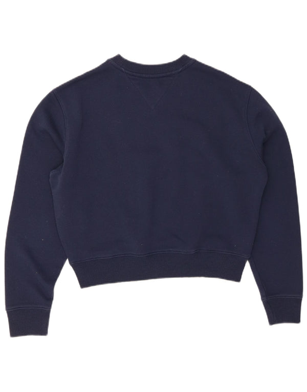 TOMMY HILFIGER Hanorac crop pentru femei Pulover UK 10 Mic Bleumarin