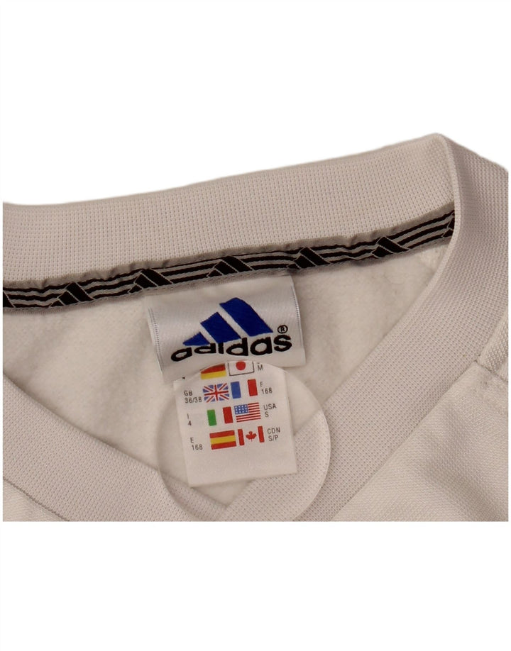 Pulover ADIDAS pentru bărbați, cu croiala lejeră, UK 36/38, poliester alb mic