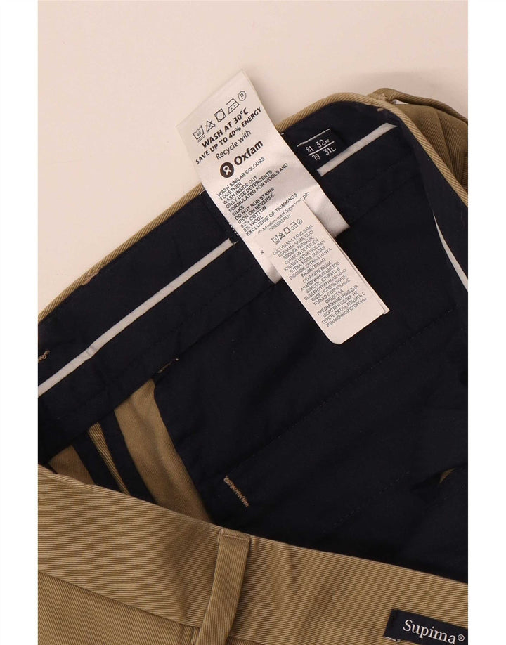 Marks & Spencer Pantaloni de costum drept pentru bărbați Blue Harbour W32 L31 bej