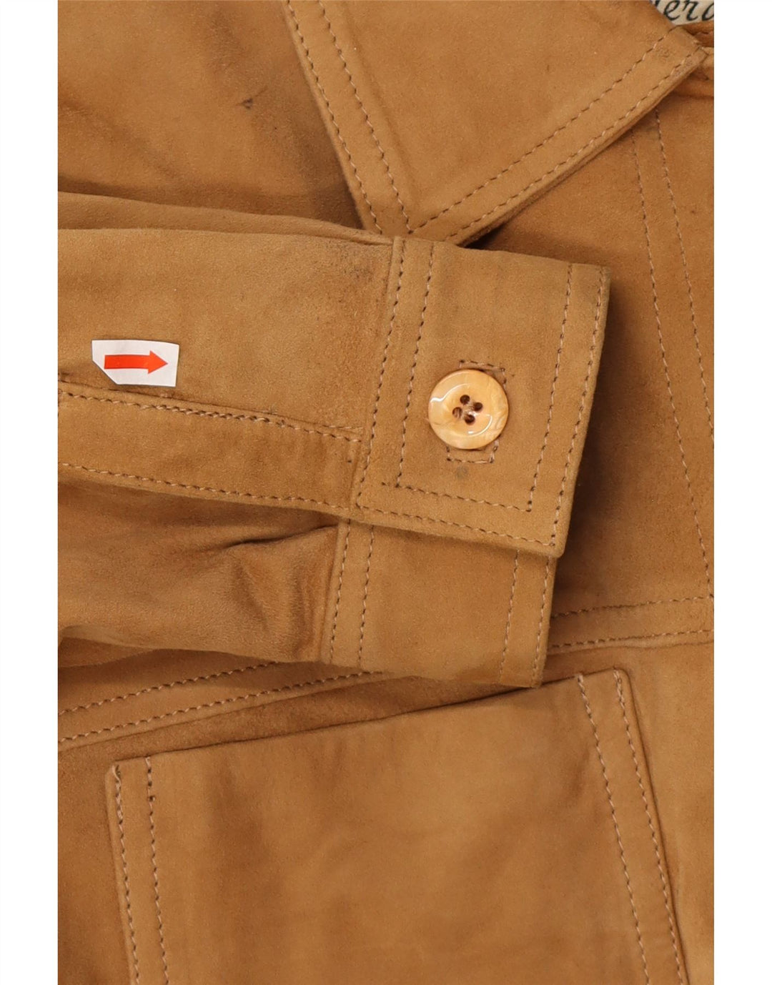 VINTAGE Jachetă de piele întoarsă pentru femei UK 18 XL maro