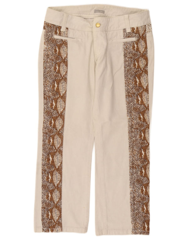 Stefanel Pantaloni Casual Femei EU 40 Medium W30 L25 Alb Animal Print