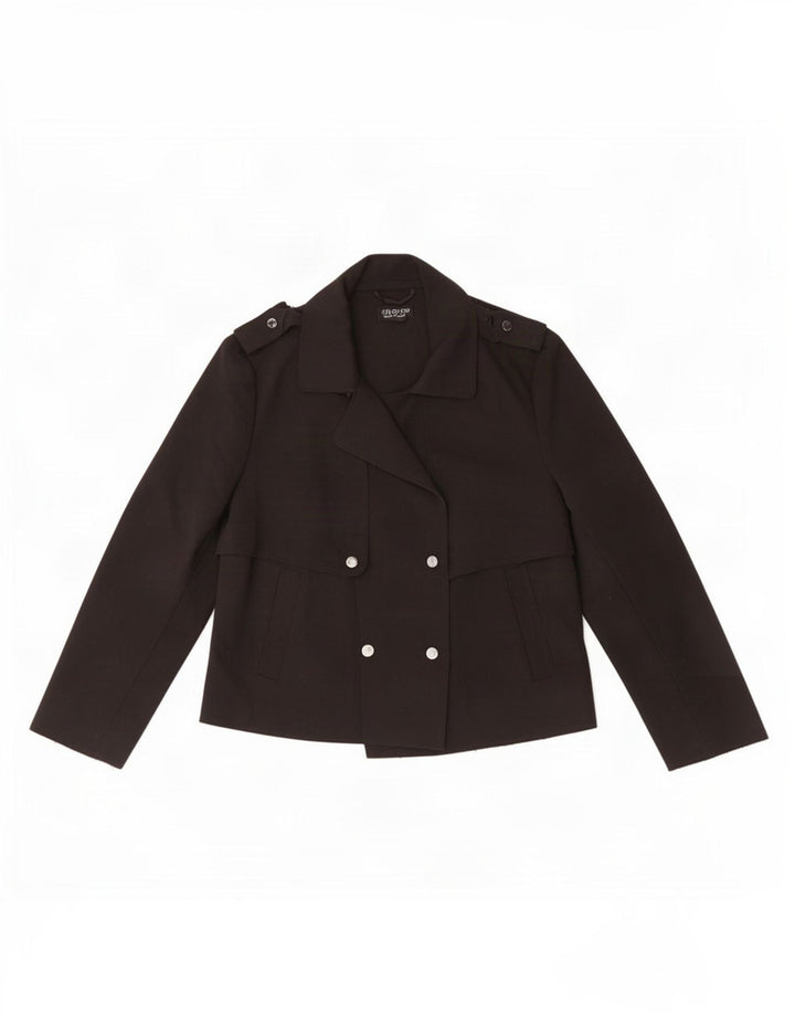 Trenci scurt pentru femei Topshop UK 12 Poliester mediu negru