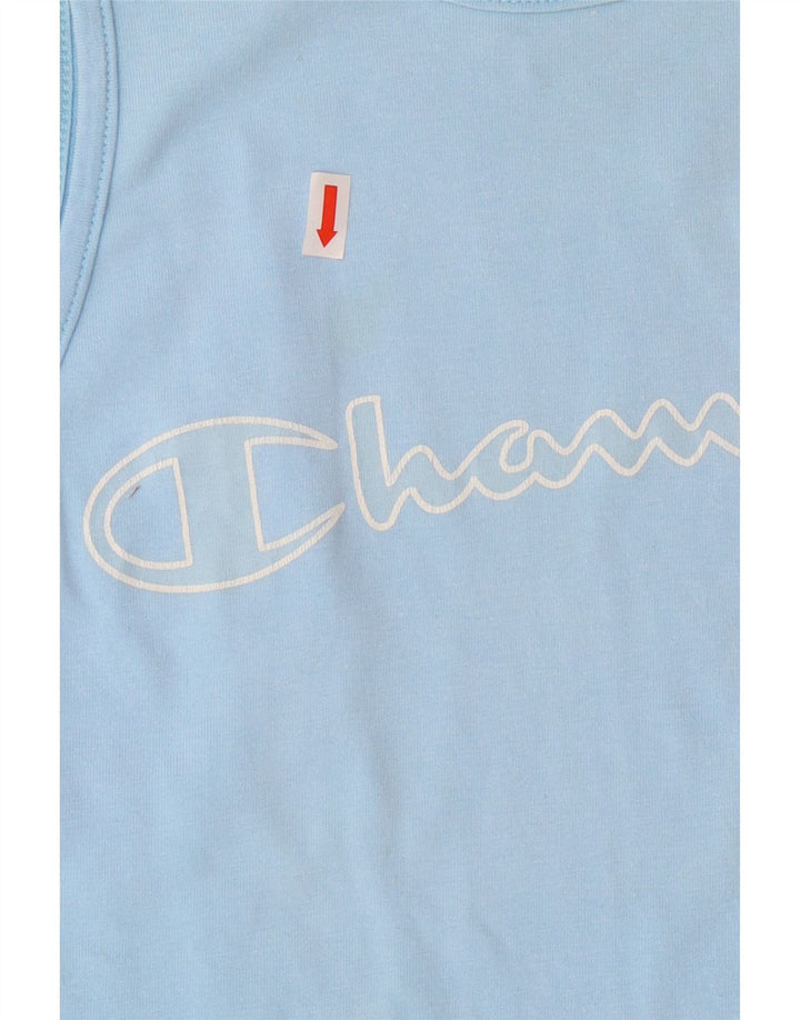CHAMPION Boys Graphic Vest Top 13-14 Years Blue Cotton Vintage Champion and Second-Hand Champion from Messina Hembry 