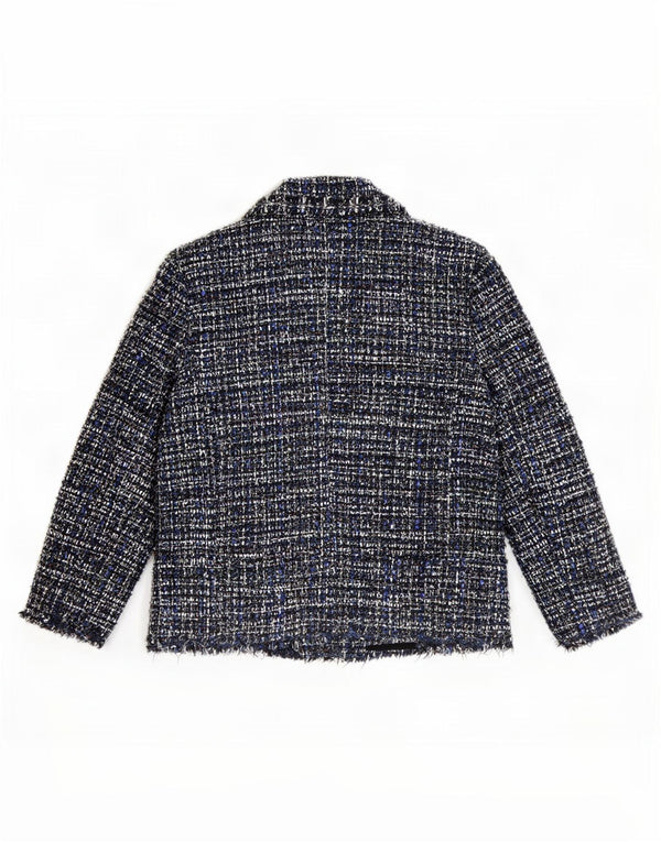 Blazer pentru femei Zara cu 4 nasturi UK 12 Medium Blue Peteted