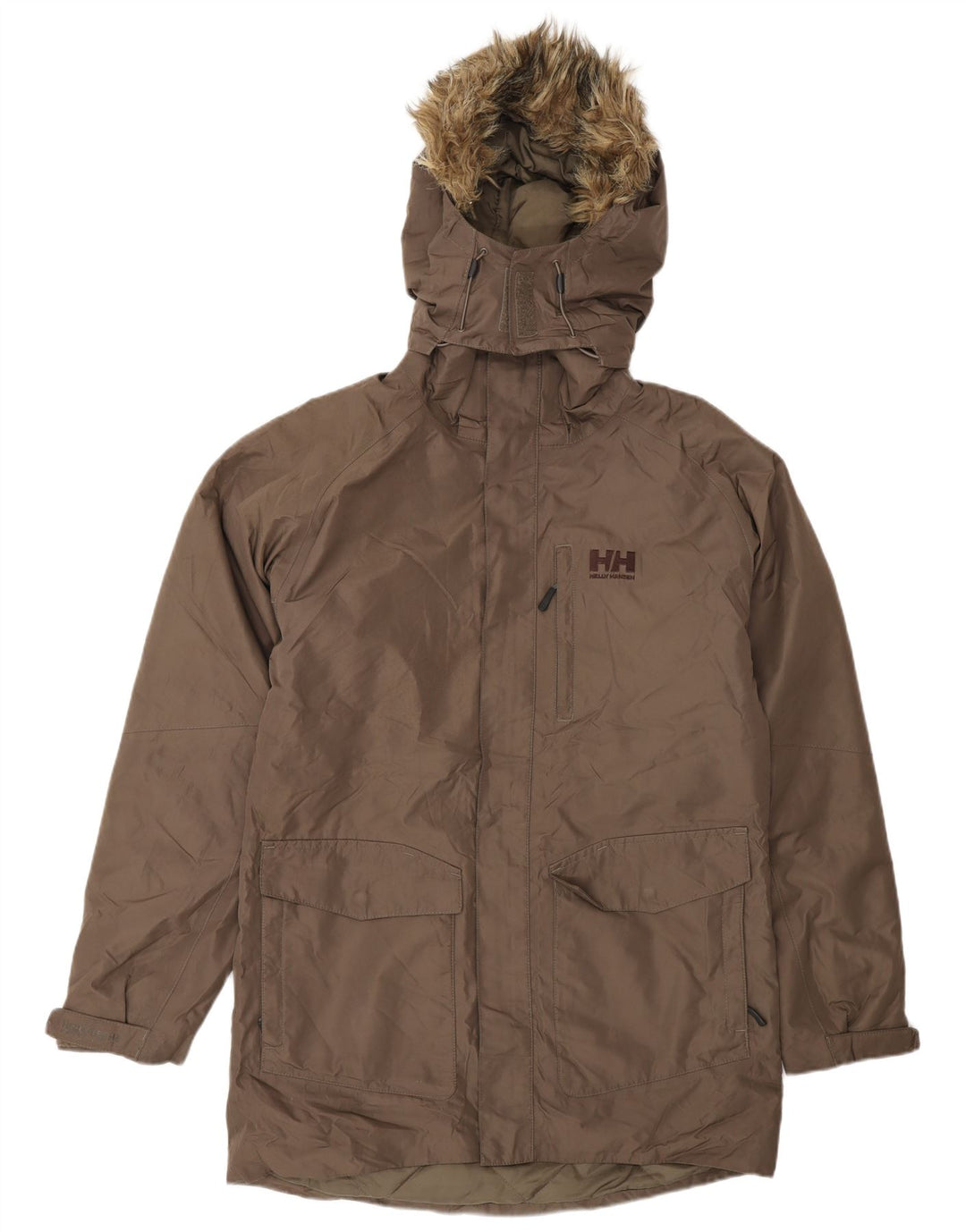 Jachetă parka cu glugă Helly Hansen pentru bărbați UK 38 Poliester maro mediu