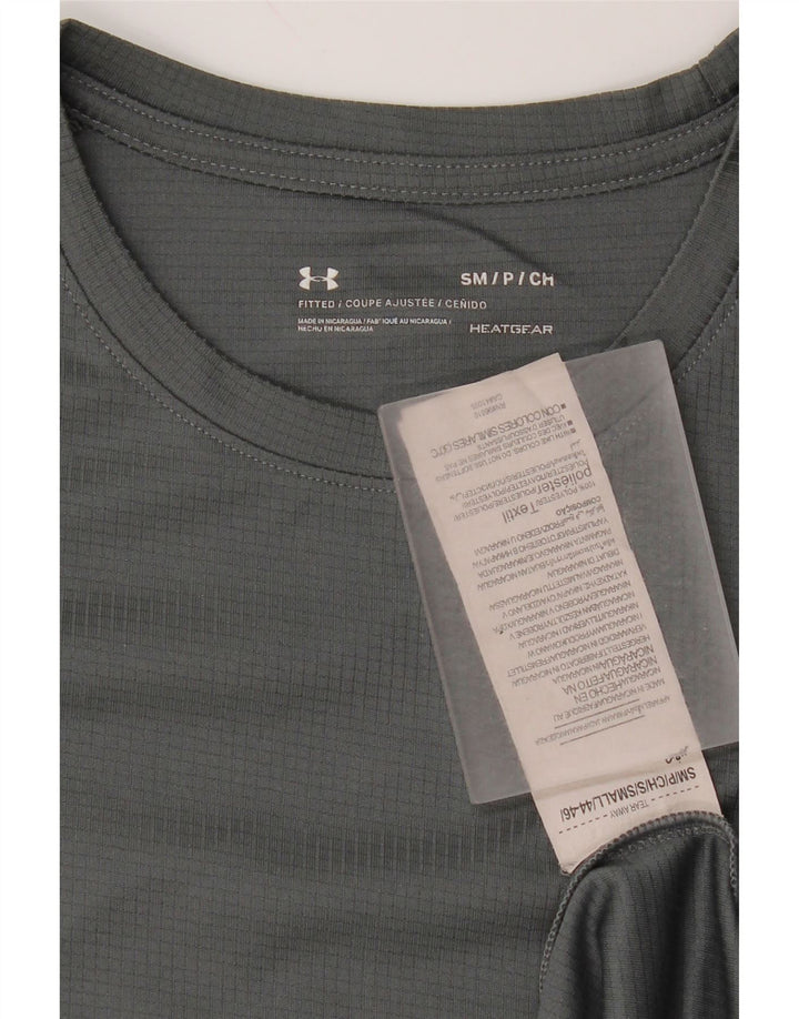 Tricou Under Armour pentru bărbați Heat Gear Top mic, gri, poliester color bloc