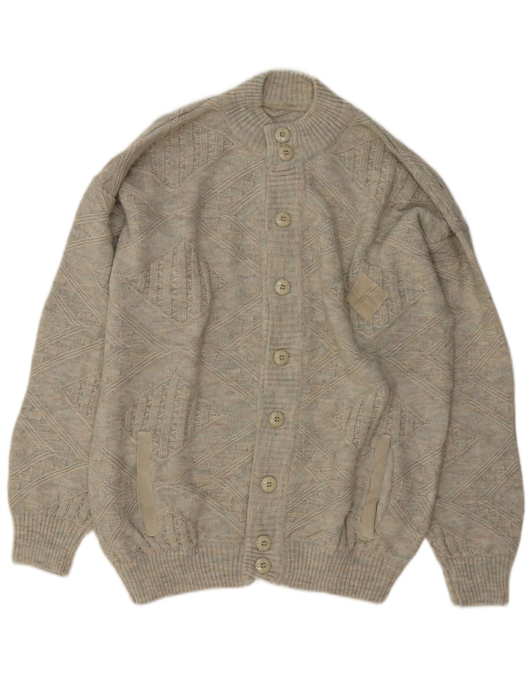 Pulover Cardigan Vintage pentru bărbați IT 52 Lână mare gri