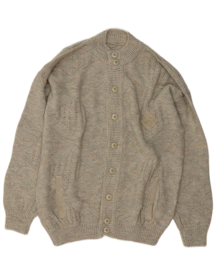 Pulover Cardigan Vintage pentru bărbați IT 52 Lână mare gri