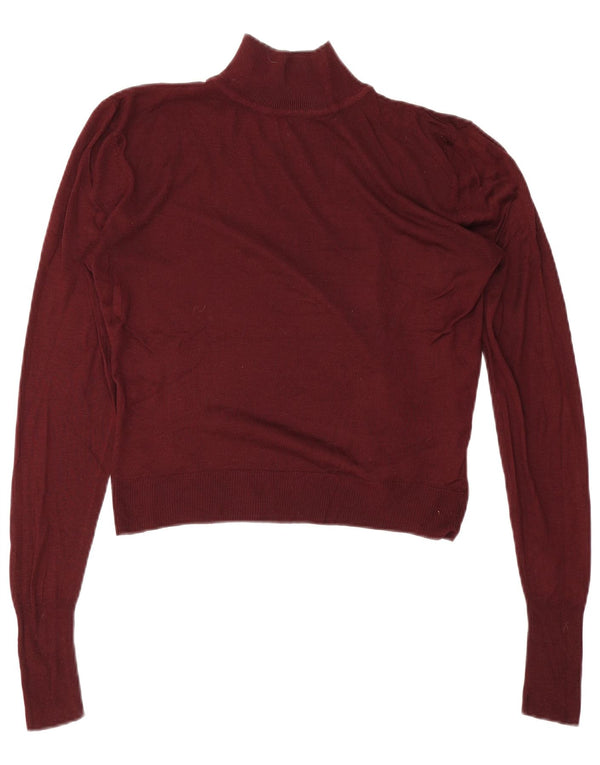 Pulover oversize cu gât țestoasă pentru femeie Zara UK 10 Mic Bordeaux