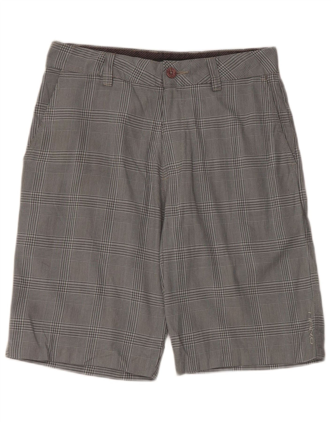 Pantaloni scurți chino pentru femei O'Neill W30, poliester cu carouri, gri mediu