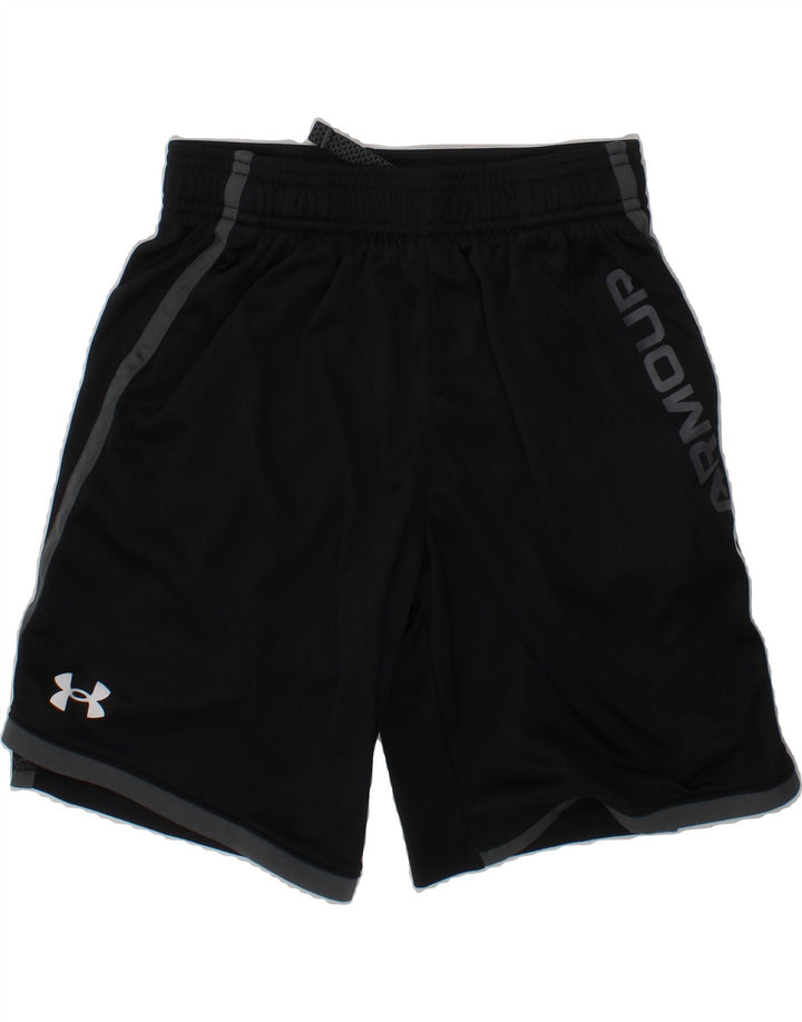 UNDER ARMOUR Boys Graphic Sport Shorts 9-10 Years Medium  Black Polyester Vintage Under Armour and Second-Hand Under Armour from Messina Hembry 