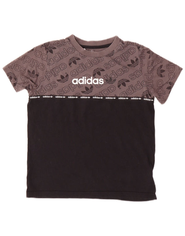 Tricou grafic Adidas pentru băieți Top 11-12 ani, gri, bumbac color bloc