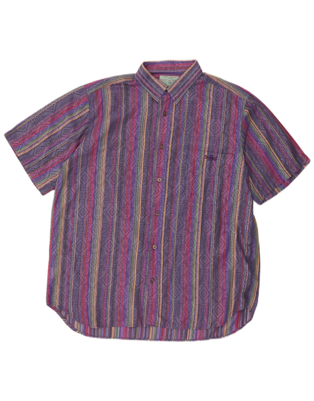 Cămașă cu mânecă scurtă pentru bărbați Colmar Ten Yards Poliester cu dungi violet mediu