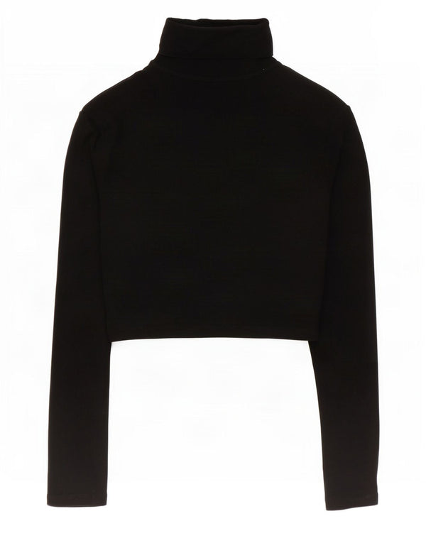 Tricou polo cu mânecă lungă pentru femei Zara UK 12 Medium Negru