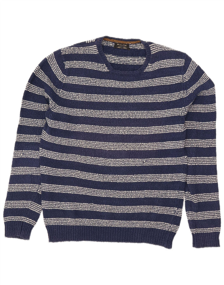 Pulover Massimo Dutti pentru damă, cu gât roșu, cu dungi mari, albastre, UK 16