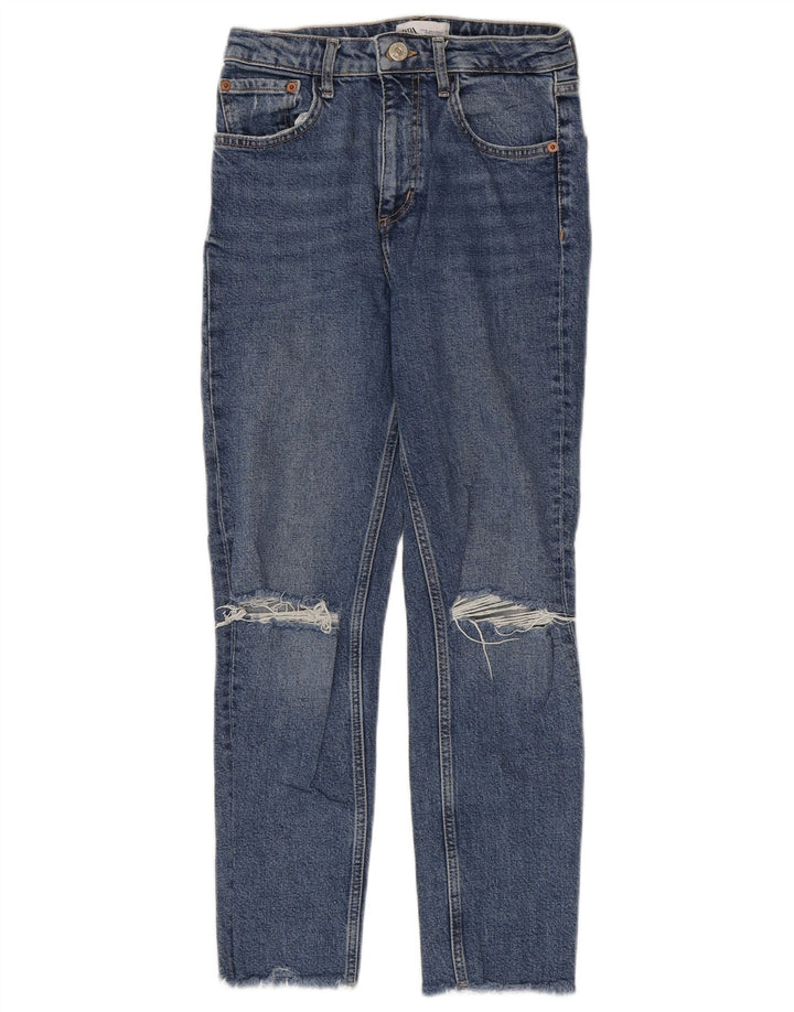 Blugi slim pentru femei ZARA EU 36 XS W26 L26 Albastru