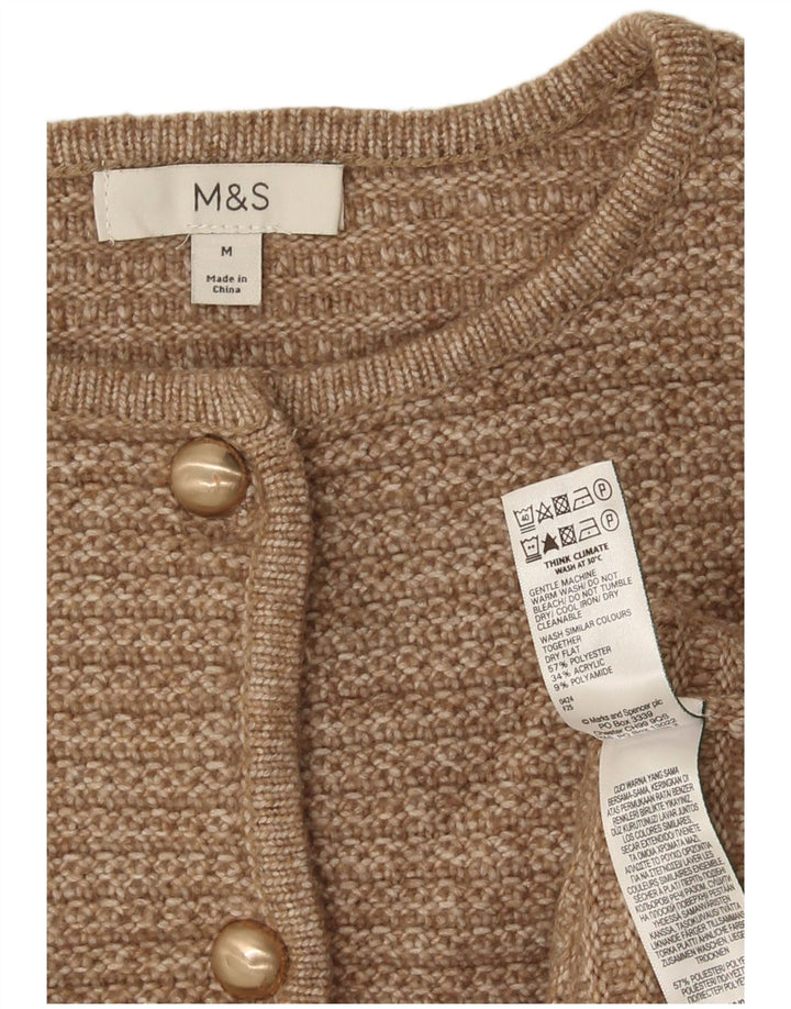 Pulover pentru femei Marks & Spencer Crop Cardigan UK 14 Poliester maro mediu