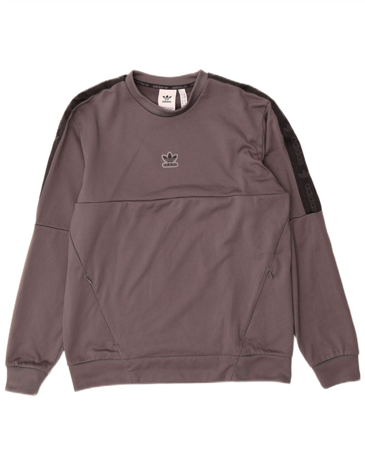 Hanorac grafic pentru bărbați Adidas Jumper Medium Gri Poliester Colorblock