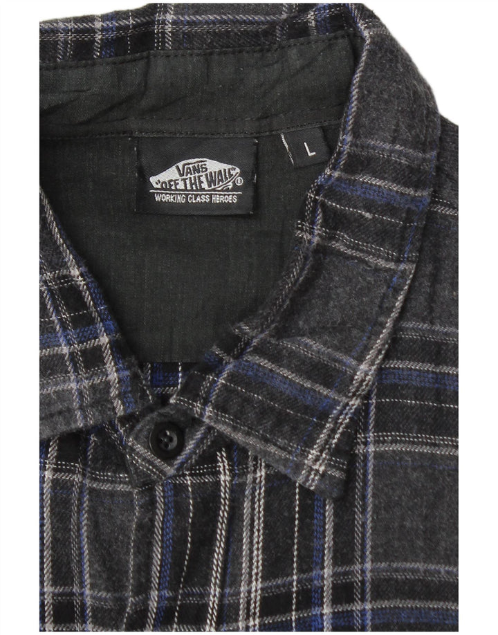 Cămașă de flanel pentru bărbați Vans, mare, gri din bumbac