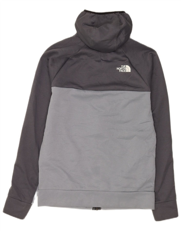 The NORTH FACE Pulover cu capotă cu fermoar pentru bărbați, mic, gri, poliester color bloc